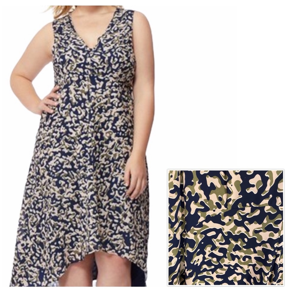 Rebel Wilson High Low Camo Print Dress Sz 22W